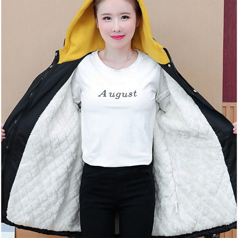 Women's Mid-length Down Jacket Winter Korean Loose Cotton Clothes Casual Hooded Padded Jacket Quilted Jacket