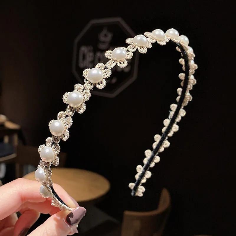 Lace Pearl Flower Headband Children Headband Korea Super Fairy Hairpin Hair Accessories Princess Headwear Headband Accessories for Women