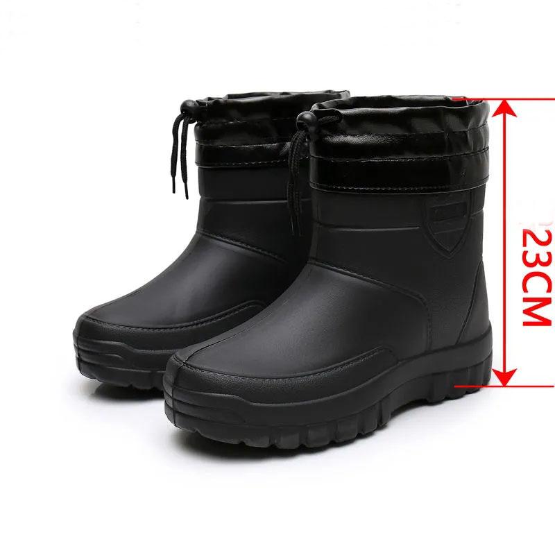 Ultra-light Foam Rain Boots Plus Velvet High-top Snow Boots Waterproof Food Boots One-piece Thickened Non-slip Water Shoes