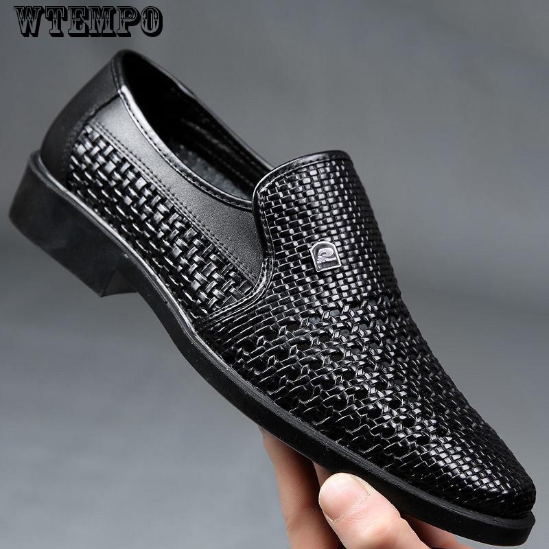 Summer Men Shoes Casual Luxury Genuine Leather Loafers Moccasins Breathable Slip on Shoes