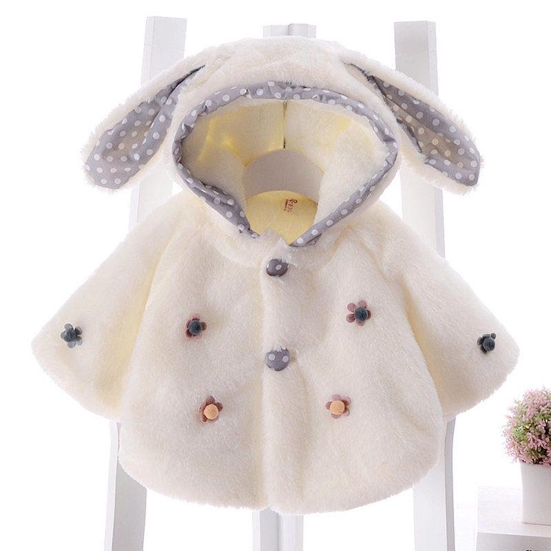 Baby Cloak Cloak Coat Baby Plus Velvet Thickening Style Outing Clothing Autumn and Winter Little Girl Fashion Top