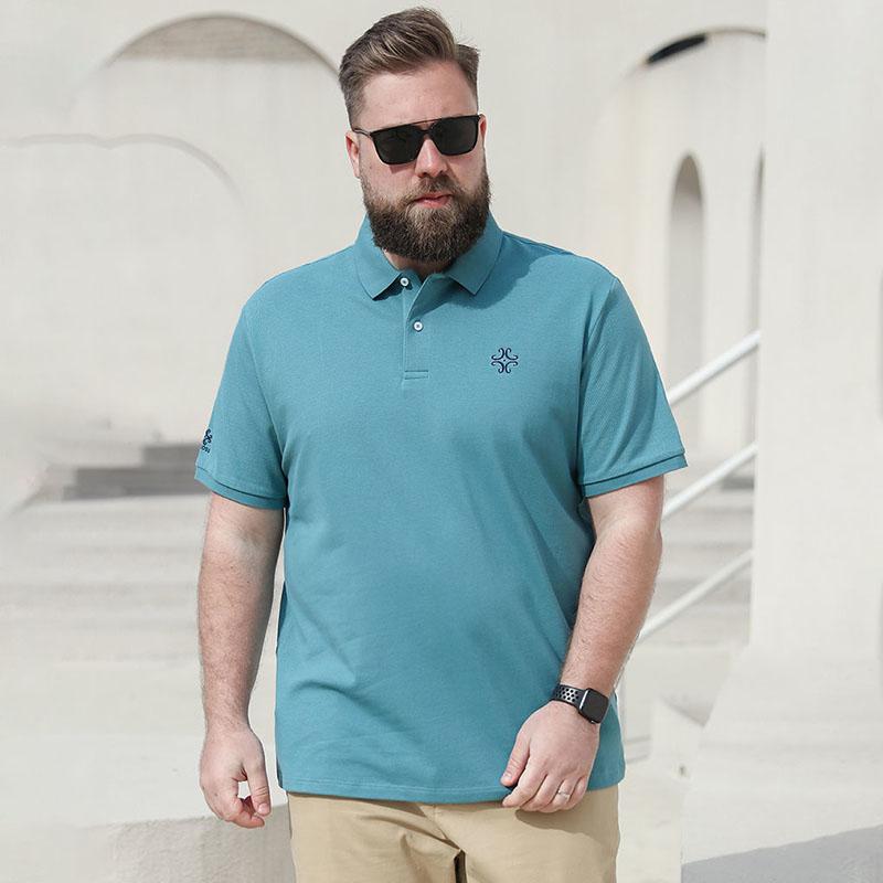 Men's Summer POLO Shirt Plus Fertilizer Plus Size Extra Large Size Business Casual Short-sleeved Men's Summer Fat Lapel T-shirt