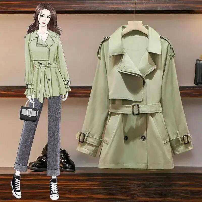 2021 New Women's Windbreaker Coat Spring Autumn Slim Basic Zipper Jacket with Lining Ladies Short Windbreaker Plus Size 2XL