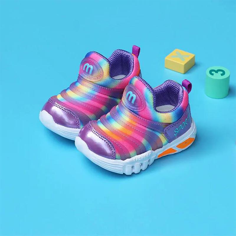 Children's Shoes Sports Shoes Light-up Shoes Spring and Autumn Breathable Baby Toddler Shoes Children's Soft-soled Baby