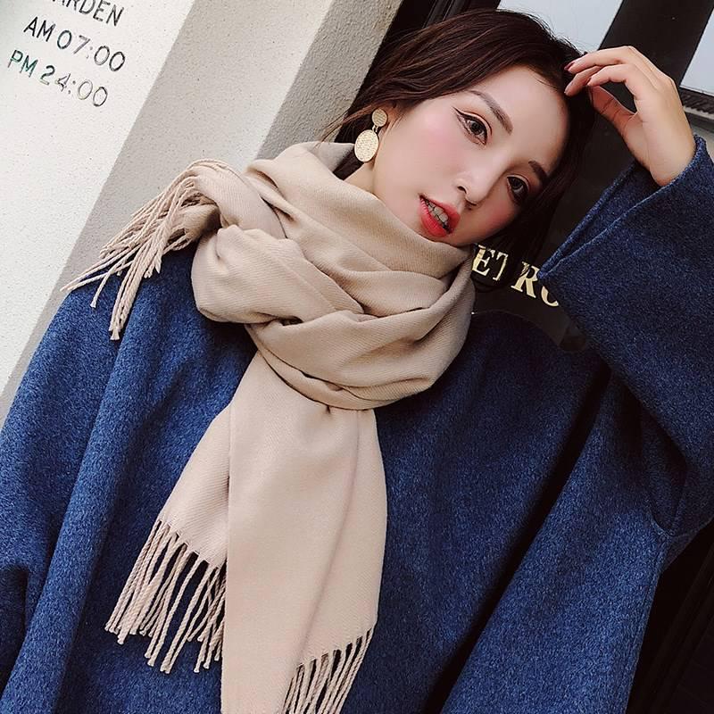 Winter Scarf for Women High Quality Warm Long Scarf Female Solid Color Thick Scarves