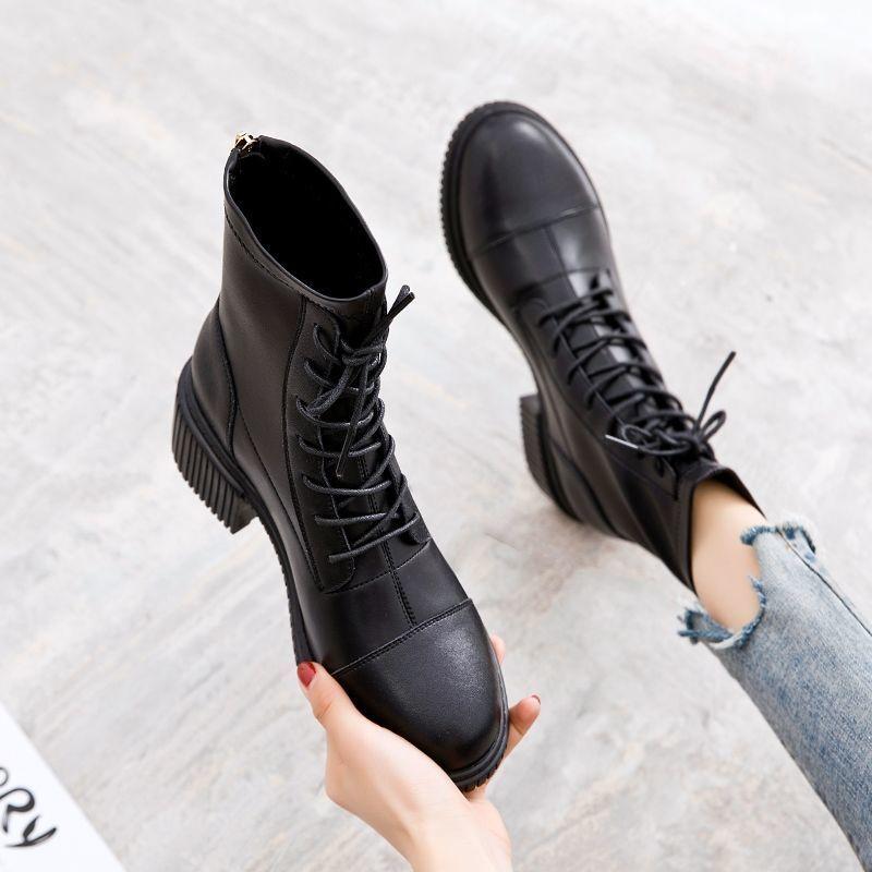 Thick Heel Women's Boots Short Boots Women's Autumn and Winter Plush Women's Boots Shoes Women's Martin Boots