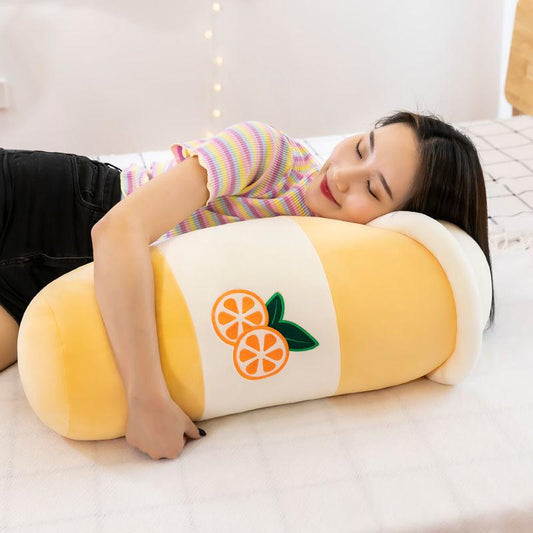 Lovely Creative Fruit Milk Tea Cup Pillow Soft Kids Sleeeping Plush Doll Cute Children Birthday Gifts