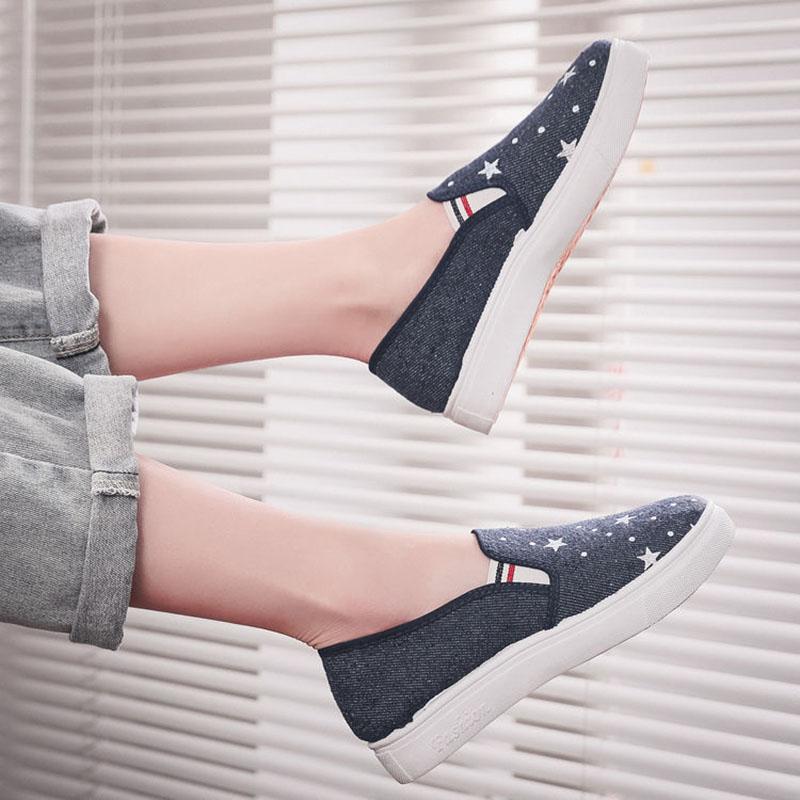 Old Beijing Cloth Shoes Women's One-foot Flat Soft Sole Single Shoes Breathable Canvas Shoes