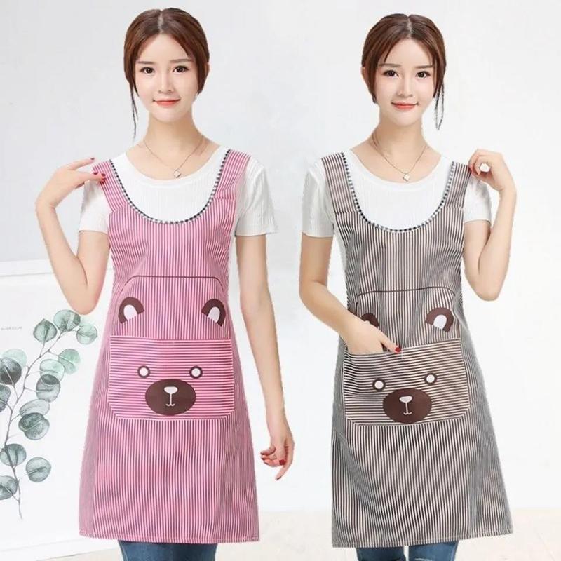 Cute Apron Women's Overalls Anti-fouling Oil-repellent and Waterproof Kitchen Dressing Overalls Waist Dressing Apron Overalls