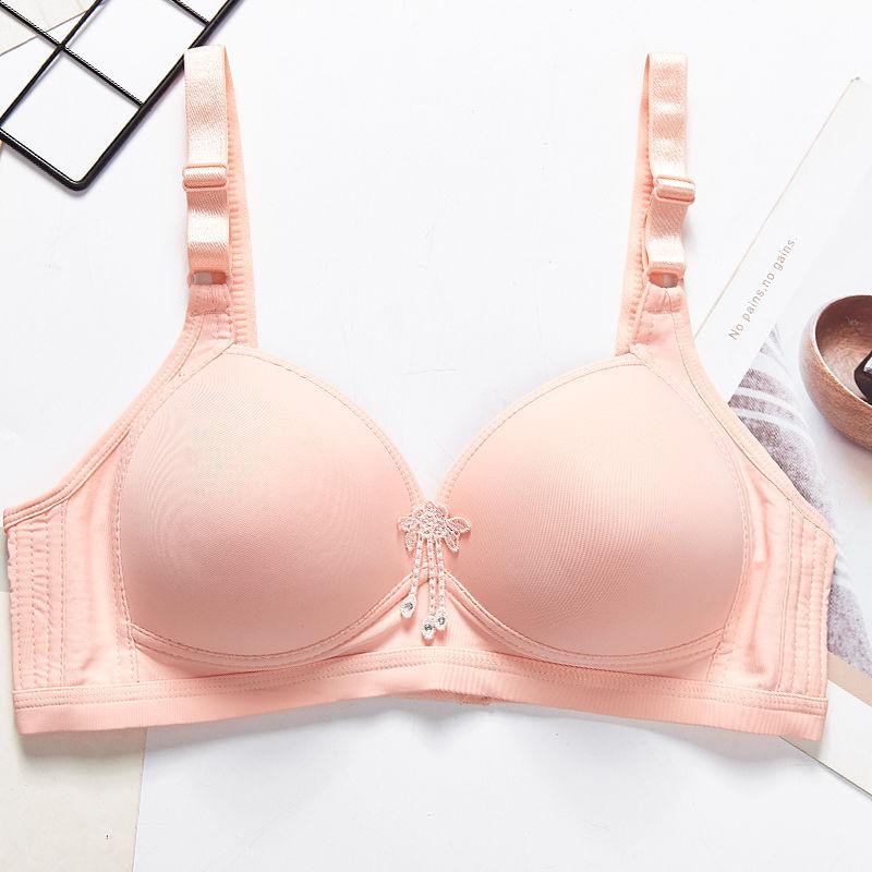 Large Size Thin Breathable Gather No Steel Ring Bra Women's Underwear Anti-sagging Adjustable Breast Bra Underwear Women