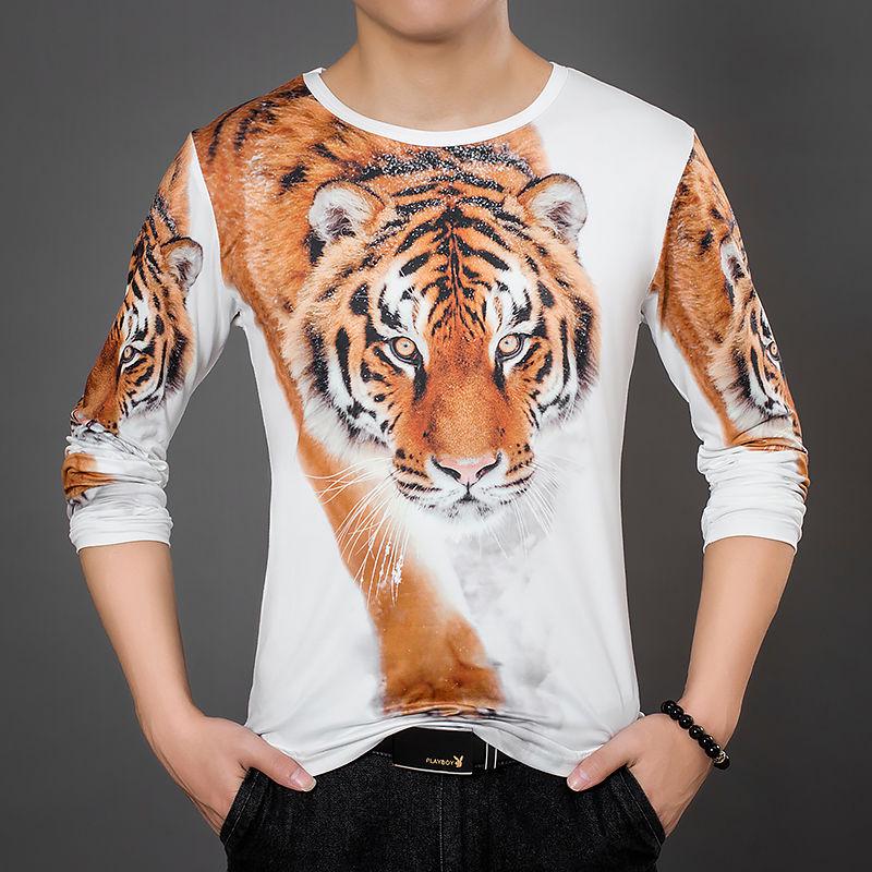 Long Sleeve T-shirt Men's Long Sleeve T-shirt 3D Printing Casual T-shirt Men's Loose Large Size