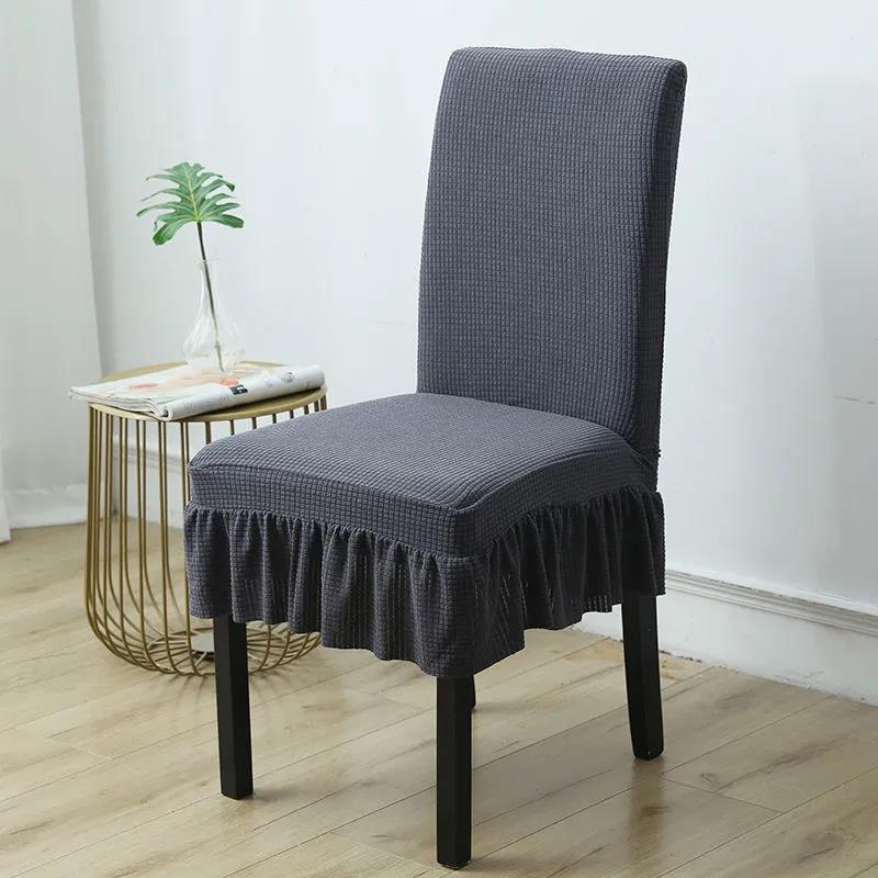 2 Pieces Fabric Home Dining Chair Universal Elastic One-Piece Backrest Cover Stool Seat Cushion Cover Dining Table Chair Cover