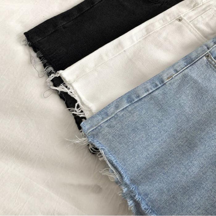 WTEMPO Summer Women Denim Shorts Ripped Hole Jeans Washed Denim High Waist Casual Shorts