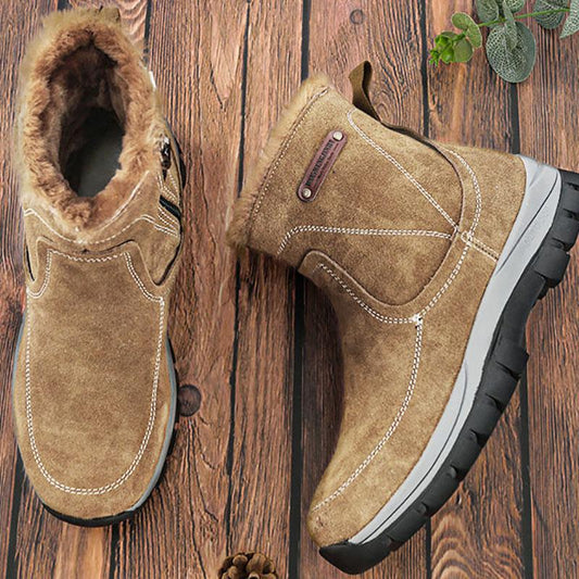 Snow Boots Men's Fur Winter Cotton Shoes Plus Velvet Thick Warmth Waterproof Non-slip Martin Boots Casual Boots