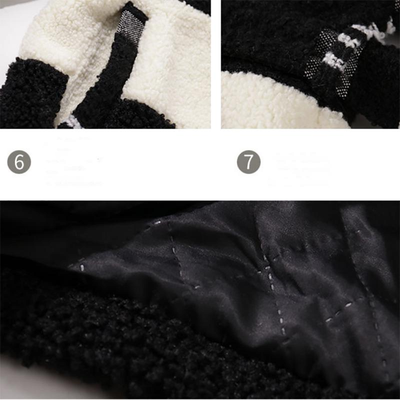 Fashion Black and White Lamb Hair Small Fragrant Wind Women's Jacket Mid-length Thick Lamb Wool Plush Jacket