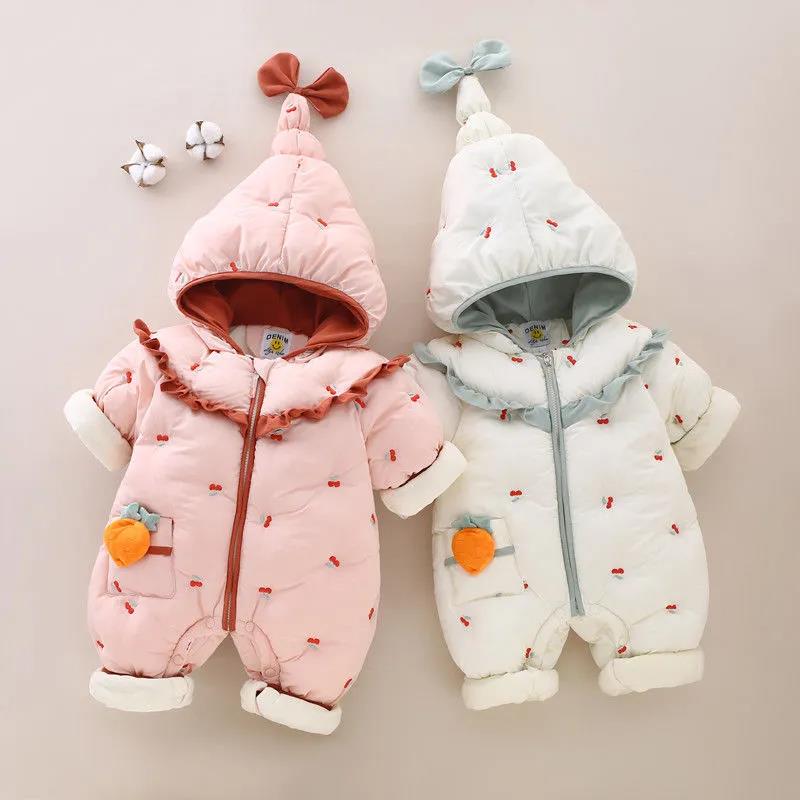 Baby Clothes, Children's Clothes, Down Cotton Clothes, Autumn and Winter Plush Thickened One-piece Clothes, Outdoor Clothes, Cotton Clothes