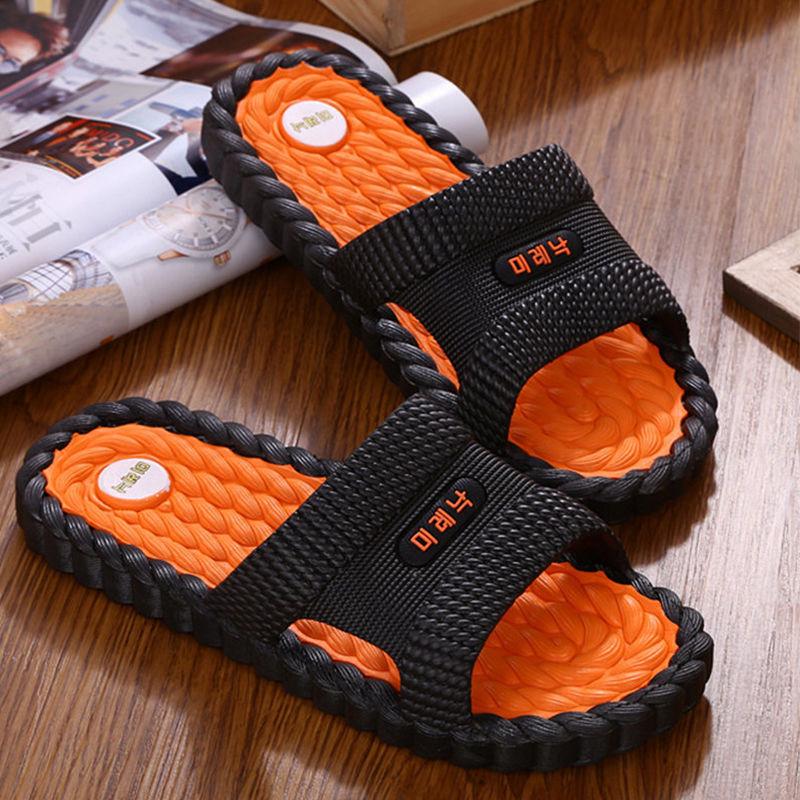 Korean Version of The Slippers Male Xiaju Home Massage Bathroom Couple Male Sandals and Slippers Women