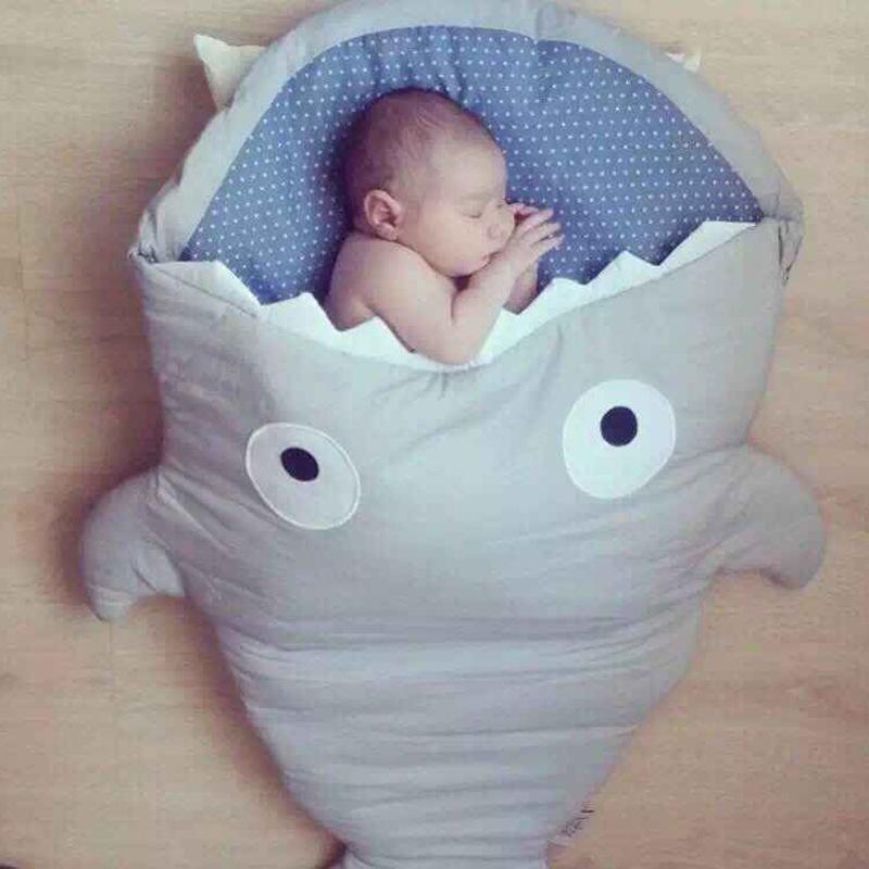 6 Colors Baby Sleeping Bag Cute Cartoon Shark Babies Sleep Bag Soft Thick Blanket Shark Babies Newborn Infant Kids Warm Swaddle