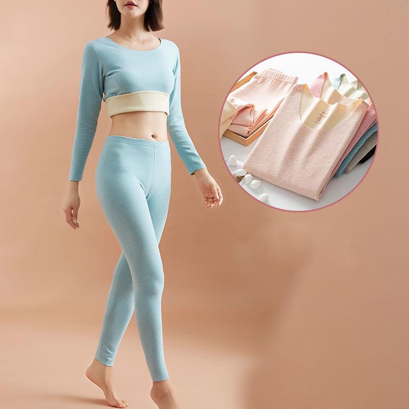 Women Long Sleeve Thermal Underwear Women Winter Thicken Tight Suit Sexy Pajamas Autumn Spring Windproof Soft Lining High Elasticity Slim Comfortable