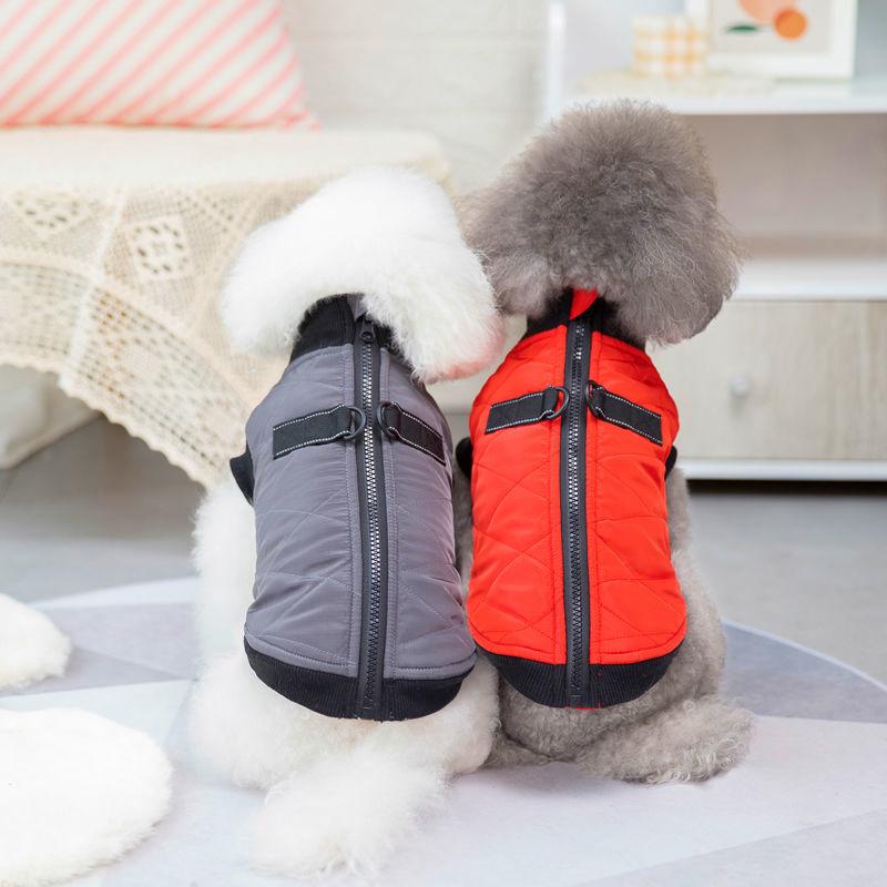 Dog Clothes Winter Teddy Bichon Small Dog Puppies Pet Cat Padded Vest Coat Autumn and Winter Clothes Warm Pet Dogs Cat Jumpsuit Vest Dogs Clothing