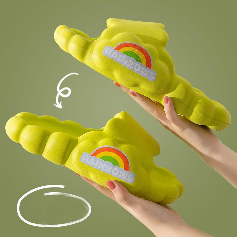 Slippers Women Cloud Summer Home Non-slip Couple EVA Thick Bottom Indoor Rainbow Sandals Men Summer Outer Wear