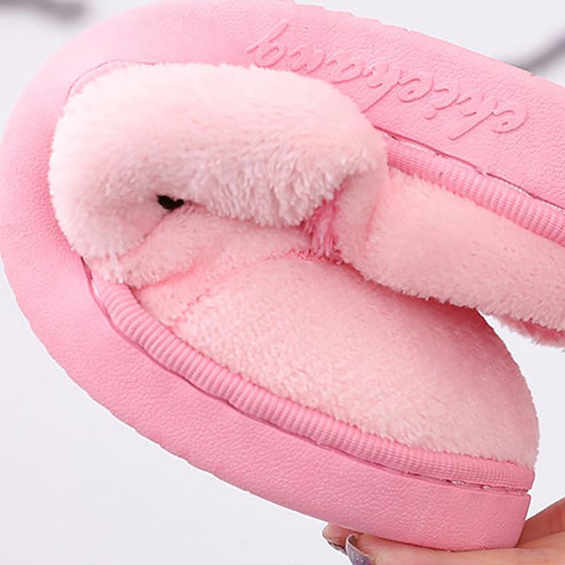 Winter Slippers Women Warm Cotton Shoes Thick Fleece Home Slides Men Plus Size Slippers Pink Blue Couples Non Slippers