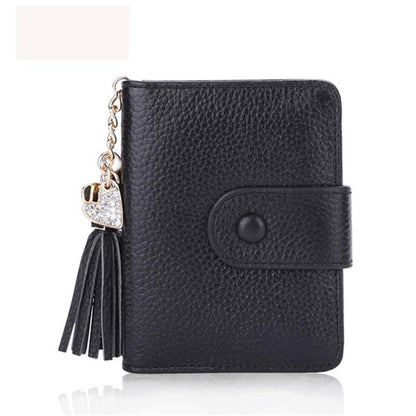 23 Card Slots Women Genuine Leather Hasp Card Holder Tassel ID Card Bags Purse