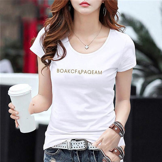 Letter Print T Shirt Women Short Sleeve O Neck Loose Tshirt Summer Women Tee Shirt Tops