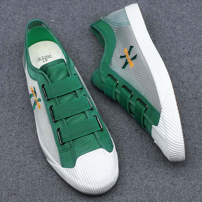 Plus Size 38-44 Summer Men Canvas Mesh Sneakers Comfortable Deodorant Running Basketball Shoes Students Breathable Shockproof Non-slip Shoes