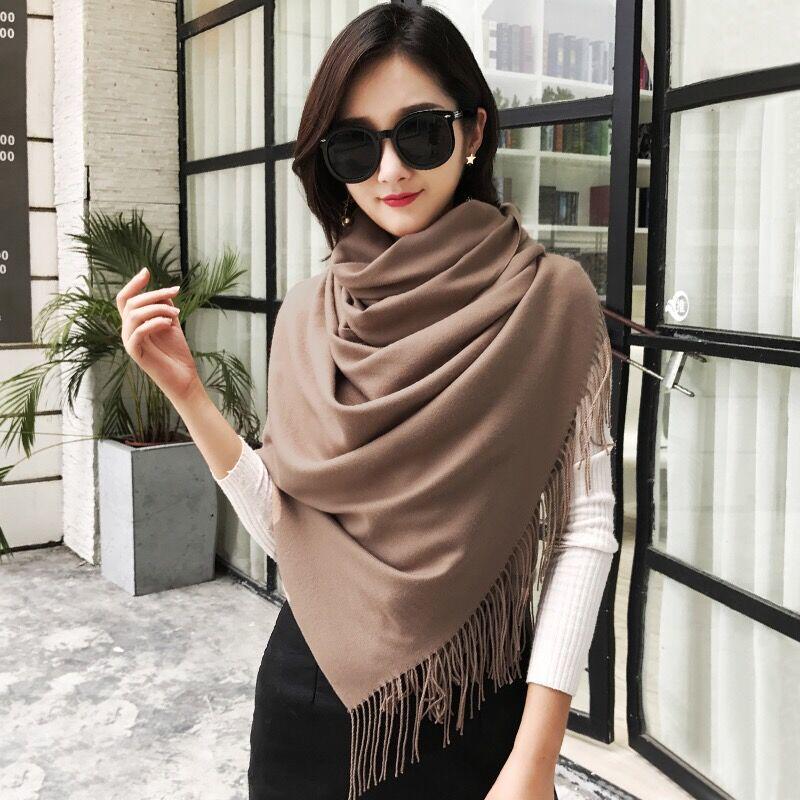 Winter Scarf Unisex Female Male Wool Cashmere Scarf Pashmina Tassels Women Men Wrap Shawl