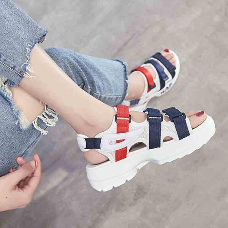 Plus Size 35-40 Summer Women Outdoor Letter Flat Beach Shoes Bohemian Wear-resistant Non-slip Office Lady Sandals