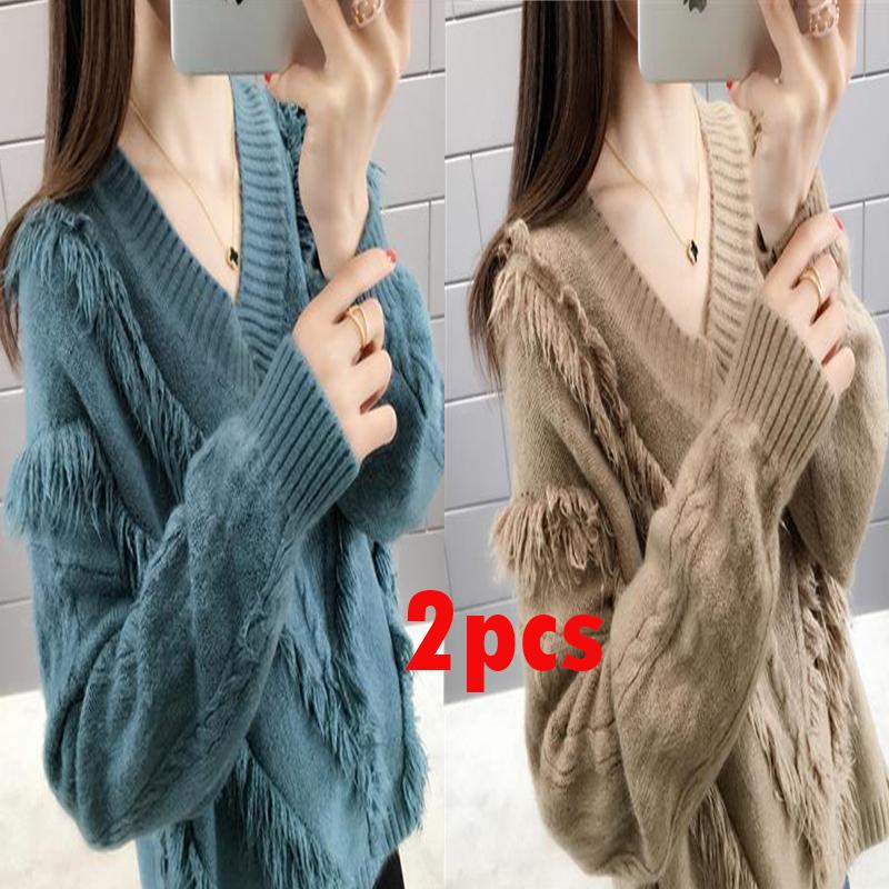 Casual Tassel Women Knitted Sweater and Pullovers Full Sleeve Ladies Fashion Sweaters Female Jumpers