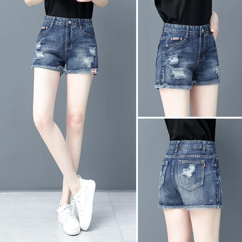 WTEMPO High Waist Denim Shorts Women Loose Spring and Summer Wide Leg A-line Thin Curled Bottom Casual Shorts