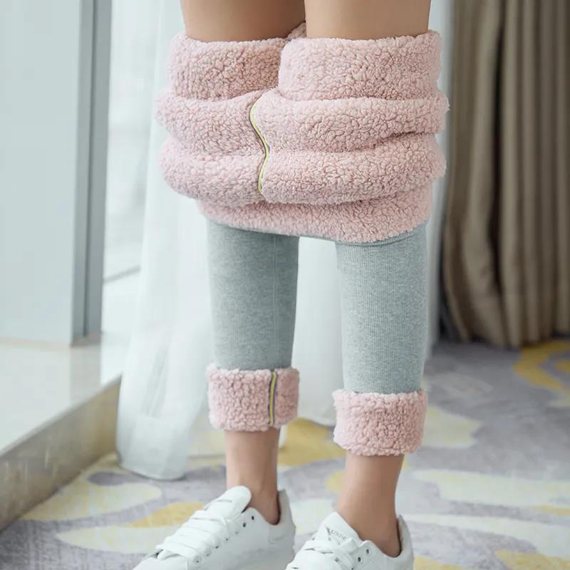 Extra-thick Leggings Women's Autumn and Winter Plus Velvet Thickening Outer Wear Threaded Slim Warm Pants