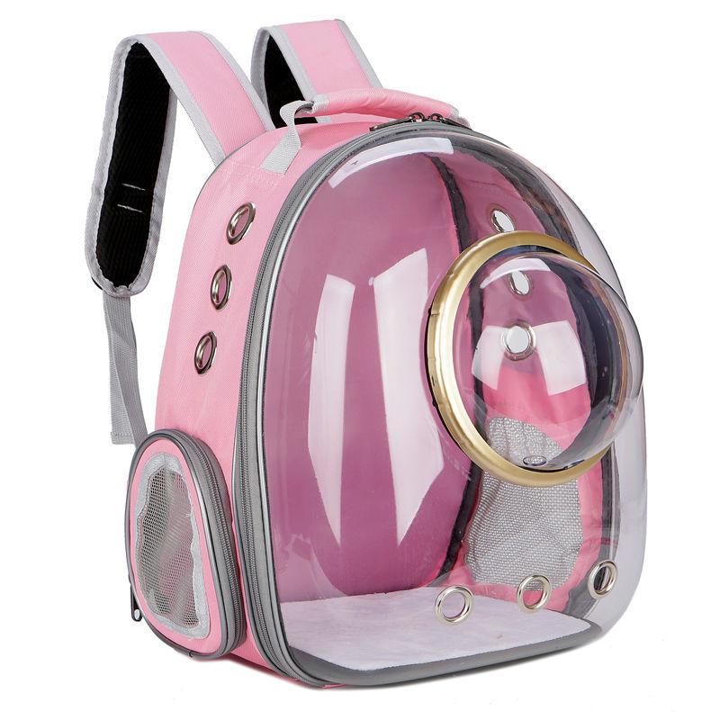 Fashion Transparent Outdoor Pet Carrying Backpack Breathable Cat Carrying Portable Pet Travel Bag