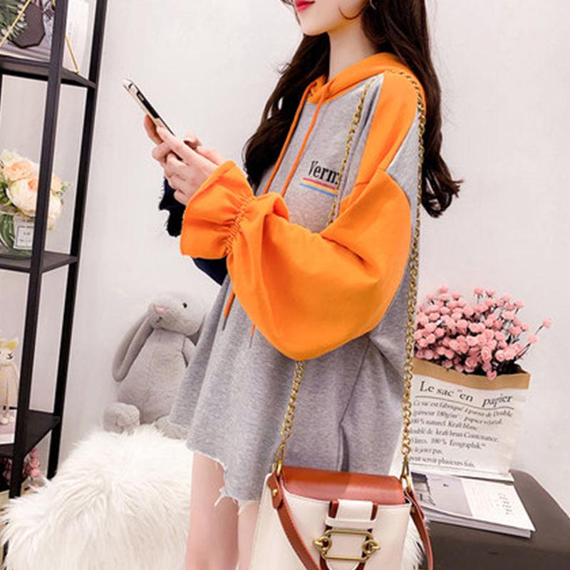 Cotton Women's Sweatshirt Wild Large Size Long Sleeve Warm Hood Top Spring Autumn Sweatshirt