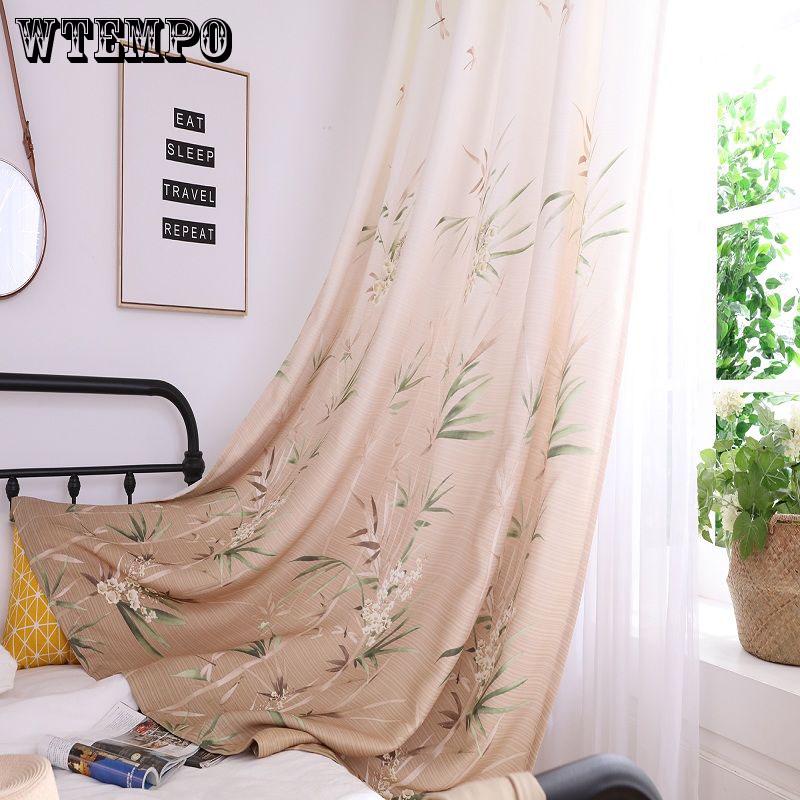 WTEMPO Curtain Finished Window Blackout Curtains European Style Shade Embroidery Blackout Curtains