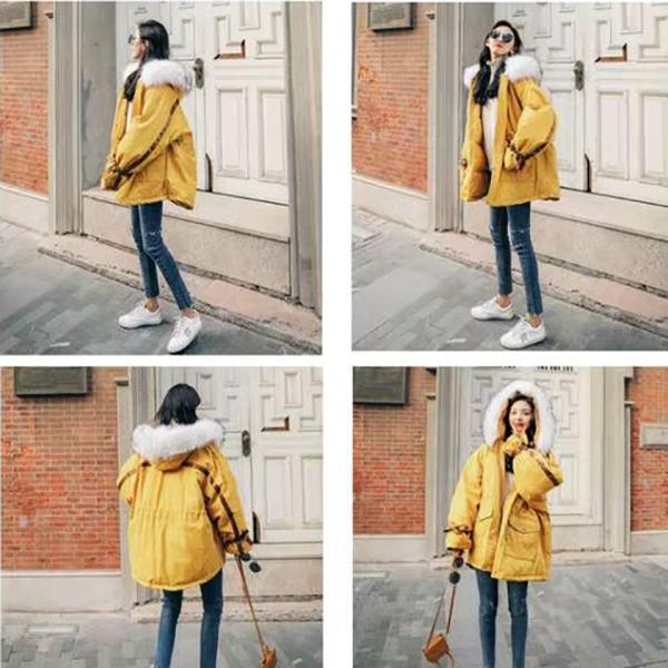 Short Loose Women's Cotton-padded Jacket Winter Fashion Female Student Jacket Korean Style College Style Thickened Waist Cotton Jacket