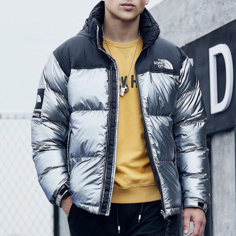 Large Size Silver All-match The Most Fashionable Trend of Men's Cotton Winter Loose Thick Warm Jacket