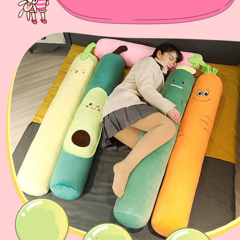 Fruit Long Strip Sleeping Pillow Removable Washable Cylindrical Plush Sleeping Pillow Boys and Girls Bed Office Pillow Sleeping Leg Pillow