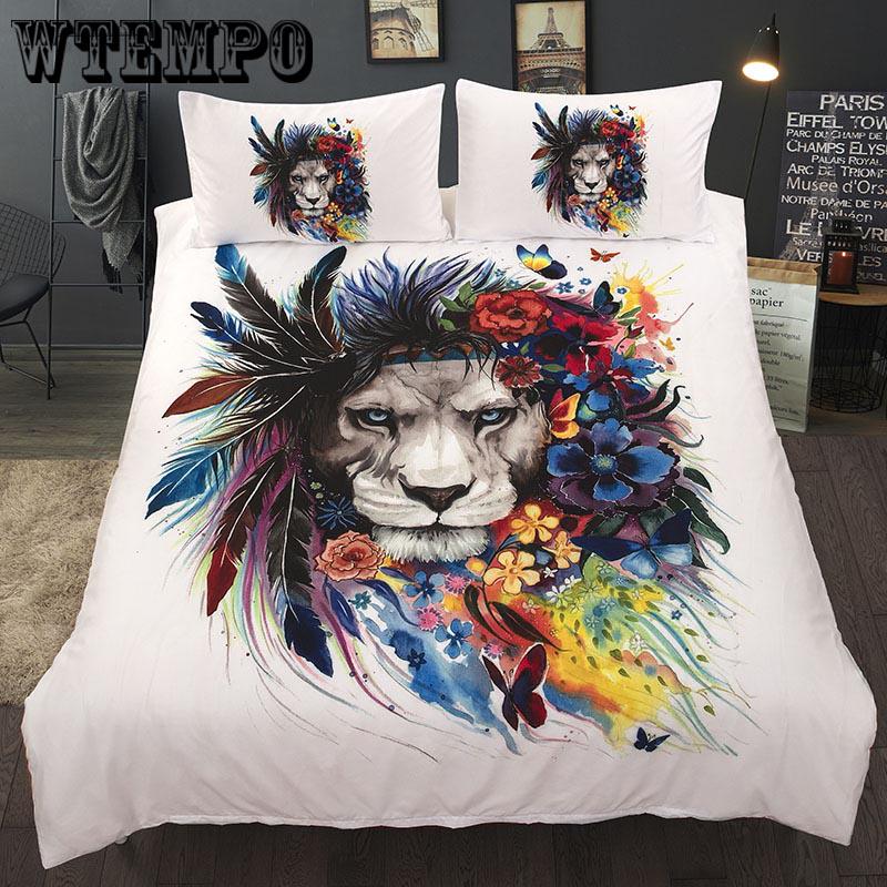 3D Flower Lion Bedding Set of Pillowcase Three Sets Home Life Supplies Bed Suit