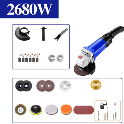 2680W High Power Luxury Electric Grinder Set Multi-function Angle Grinder Wire Cutter Polisher 4m Line