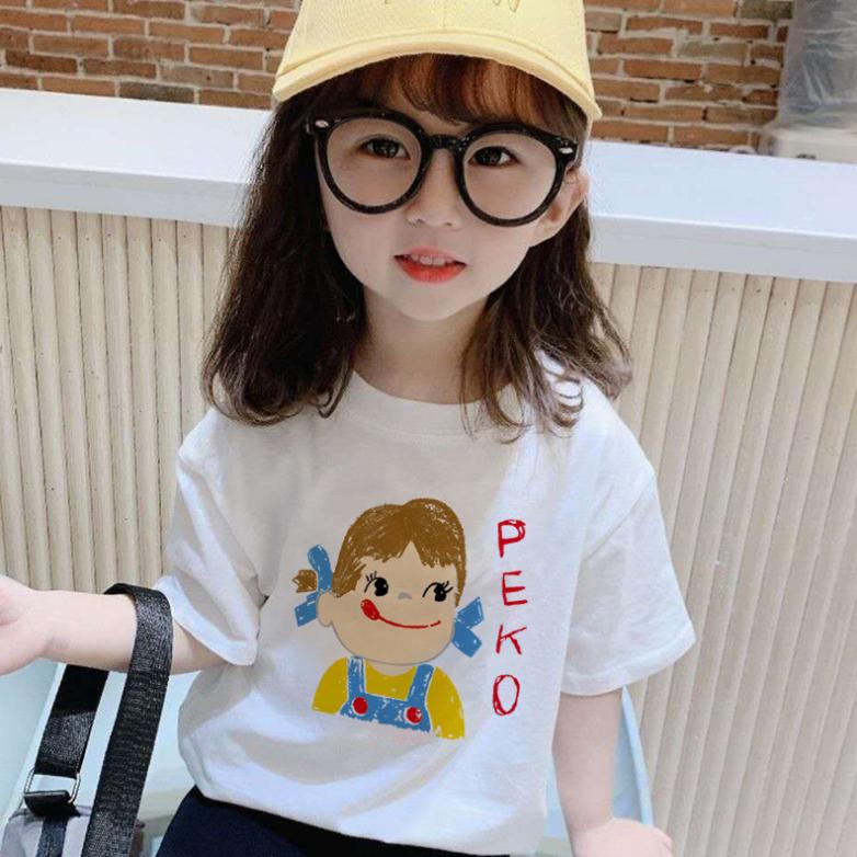 Summer Kids Cute Printing T Shirts Short Sleeve Tops Korean Style O-neck Loose T Shirts For Children Girls