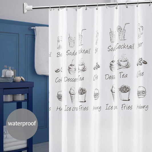 Shower Curtain, Hygienic Partition Curtain, Waterproof and Mildew Proof Curtain, Dry and Wet Separation