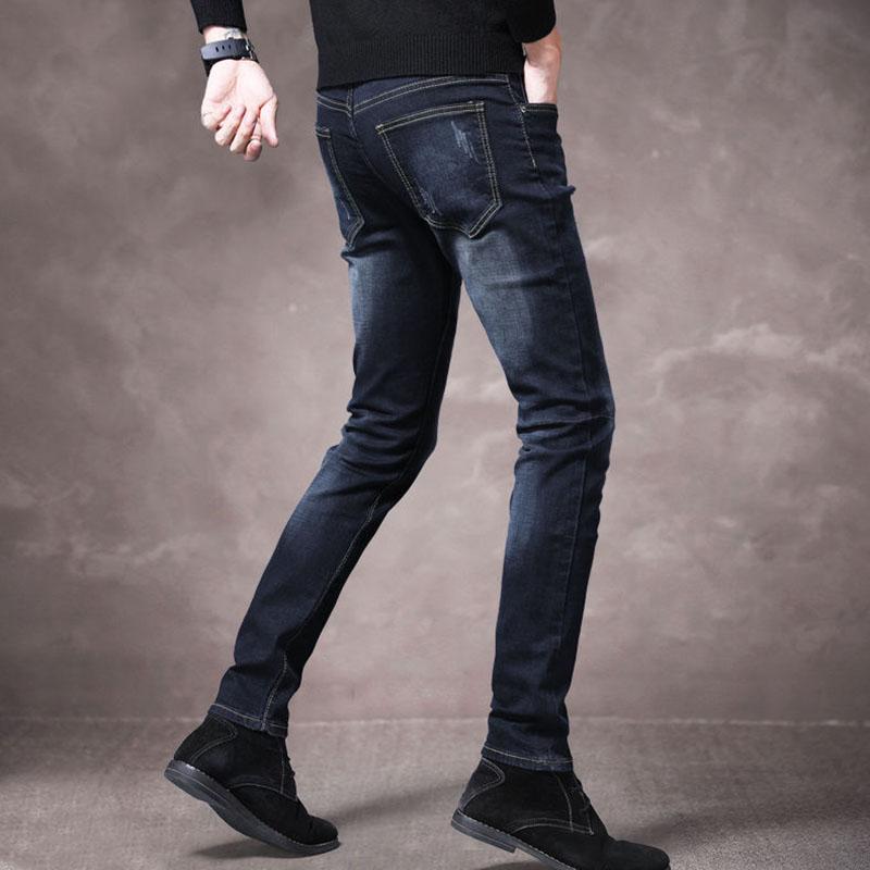 Summer Scratch Men's Jeans Casual Slim Fit Youth Distressed Black Jeans