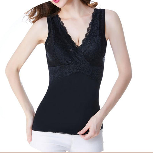 Women's Warm Vest with Chest Pad In Autumn and Winter Plus Velvet Thickening Body Shaping Thermal Underwear Women Free of Underwear