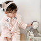 Girls Coral Velvet Pajamas Set Autumn and Winter Baby Plush Thickened Flannel Children's Winter Warm Home Clothes