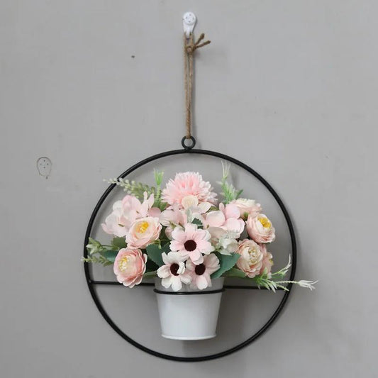 Ceramic Iron Art Flower Stand Wall-mounted Flower Device Interior Decoration Pendant Flower Arrangement