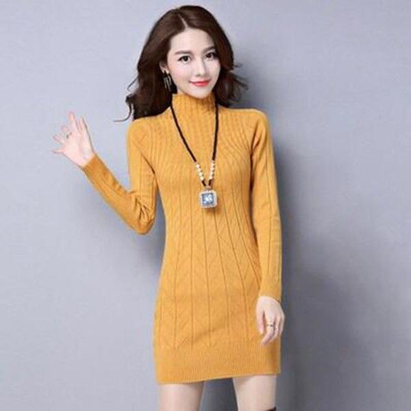 Medium Long Sweater Was Thin High Collar Sweater Warm Thick Large Size Sweater Cashmere Sweater