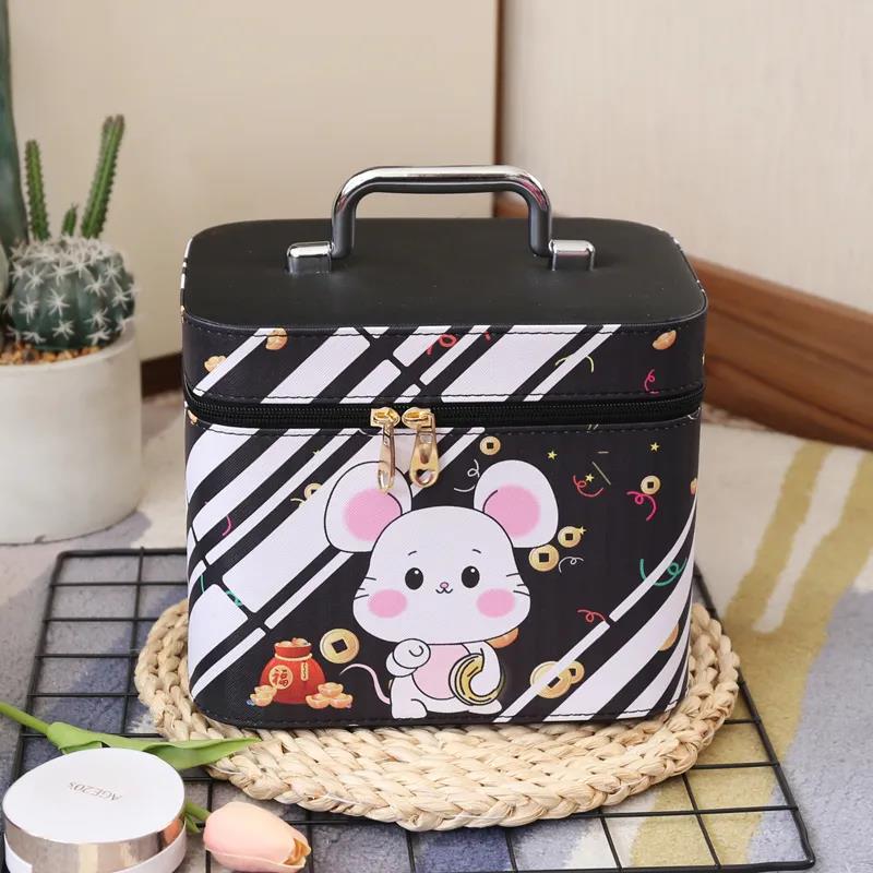 Cute Cartoon Cosmetic Box Large-capacity Multi-functional Portable Girl's Heart Cosmetic Bag Storage Box